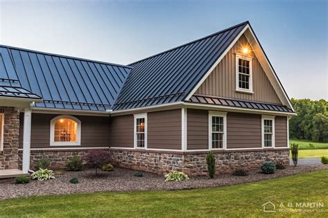 black metal roof blue house|2 foot black metal roofing.